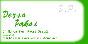 dezso paksi business card